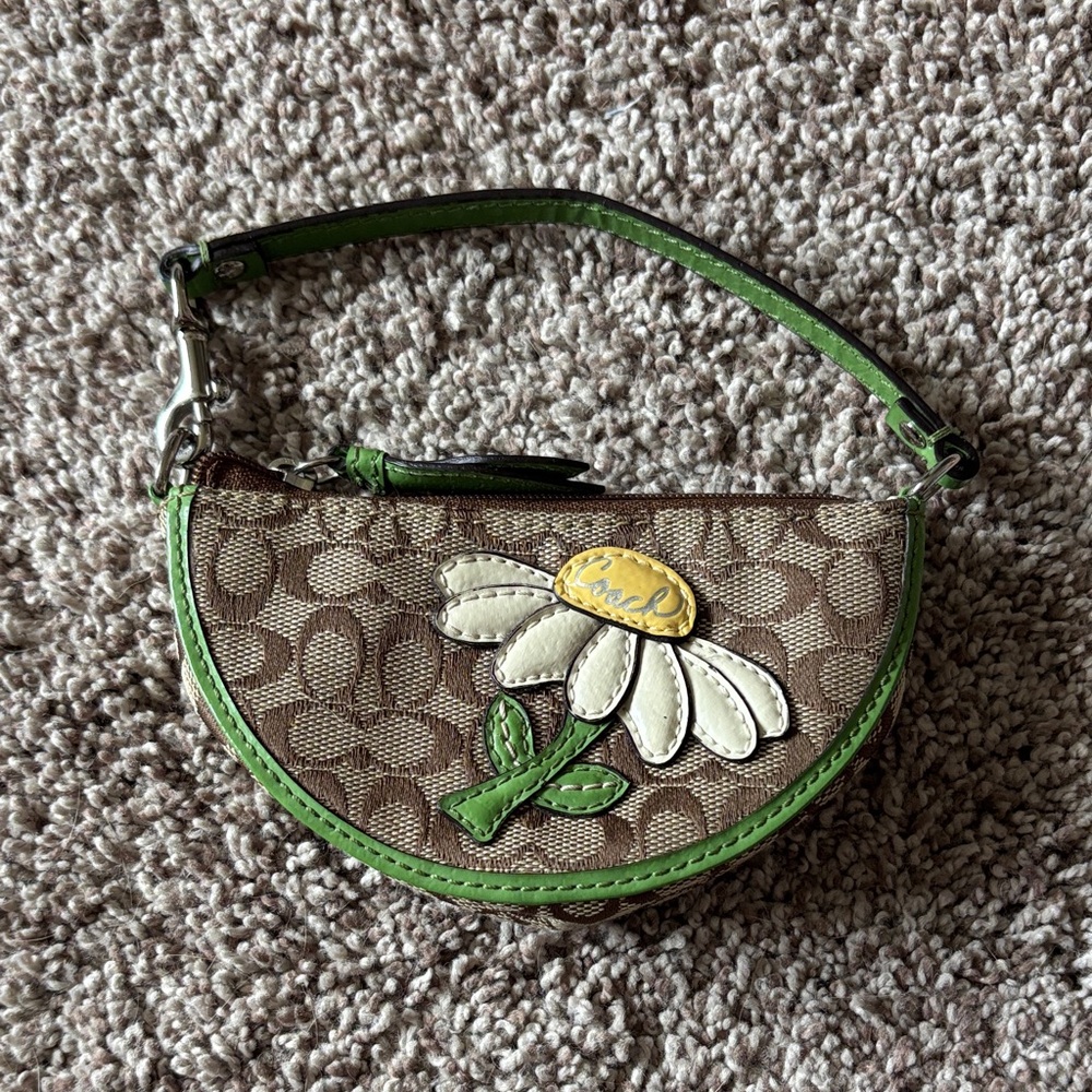 Coach Coin Purse with Floral Accent